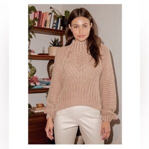 Free People Sweetheart Chunky Knit Mock Neck Oversized Sweater